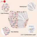 Joyo roy 4Pcs Plastic Diaper Covers for Girls Plastic Underwear for Potty Training Underwear for Girls Toddler Rubber Pants for Babies and Toddlers Cloth Diaper Cover Waterproof Training Pants 3T-4T