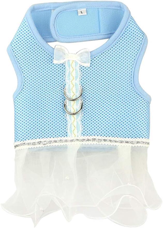 Leconpet Mesh Harness Vest for Small and Medium Dogs, Breathable, Comfortable, Elegant Style, Blue, XS