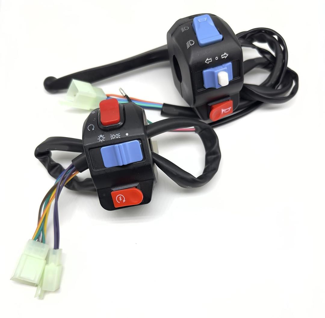 Chinese Scooter Waterproof Aluminum Right Side Handle Disc Brake Switch + Left Drum Brake Swith Control Assembly Set with Ignition Cutoff Function for Disc Brake System GY6 50cc 125cc 150cc