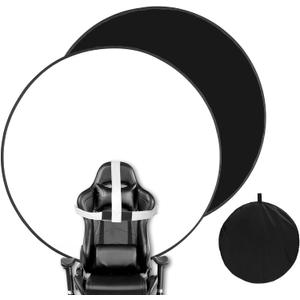 Black White Screen Chair Backdrop, 56inch Collapsible 2-in-1 Black Screen and White Screen Portable Pop Up Background for Video Chats, Webcam, Photography, Photo Zoom, Streaming Games