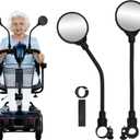 2Pcs Electric Scooter Rear View Mirrors, Adjustable 360 Rotating Wide-angle Mobility Scooter Rear View Mirrors for Elderly, Universal Fit Wheelchair Accessories