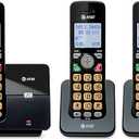 AT&T 3Handsets Landline Home Phone with Caller ID/Call Waiting, Cordless Phone DECT 6.0 FullDuplex Handset Speakerphone, Backlit Keypad and Display, Quiet Mode, ECO Mode: EL112131 (Black & Silver)