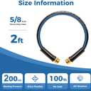 2 x SheeChung Short Garden Hose 2ft x 5/8",Water Hose for Hose Reel Faucet,Flexible,Lightweight Rubber Hose with Female to Female Fittings,Small Leader Hose Heavy Duty,Kink Free,3/4"GHT