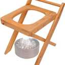 Wooden Steam Seat with Four Legs,Foldable Yoni Steamer Chair,Yoni Seat Kit,Anti-Skid Shower Stool,V Steam Seat Kit for Women V Cleaning and Tightening,Postpartum Care 15.7" H(No Steamer)