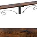 70.8" Narrow Console Table with Outlet, 5.9" Sofa Table Behind Couch Wall Mounted, 2 Pack with 4 Power Outlets 4 USB-C Ports 4.9ft Cord for Entryway, Hallway, Living Room, Rustic Brown