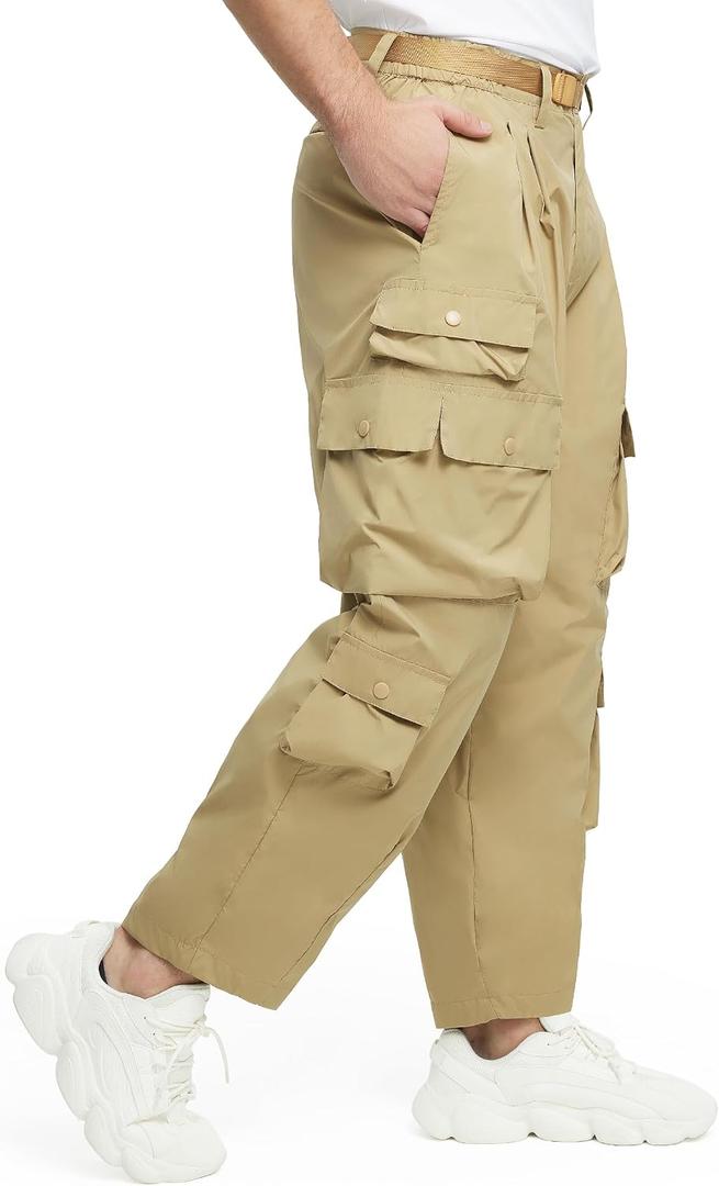 Mens Casual Pants Hiking Pants Cargo Pants Loose Elastic Waist Running Joggers Outdoor Pants 38