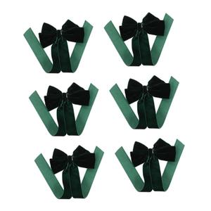 GALPADA 6pcs Velvet Hair Bow Clips for Women Green Duckbill Snap Hairpins Featuring Firm Grip Soft Fabric Ribbon Bows for Daily Wear Parties and Outdoor Events