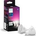 Philips Hue Smart 60W GU10 LED Bulb - White and Color Ambiance Color-Changing Light - 2 Pack - 450LM - Indoor - Control with Hue App - Works with Alexa, Google Assistant and Apple Homekit, 584680