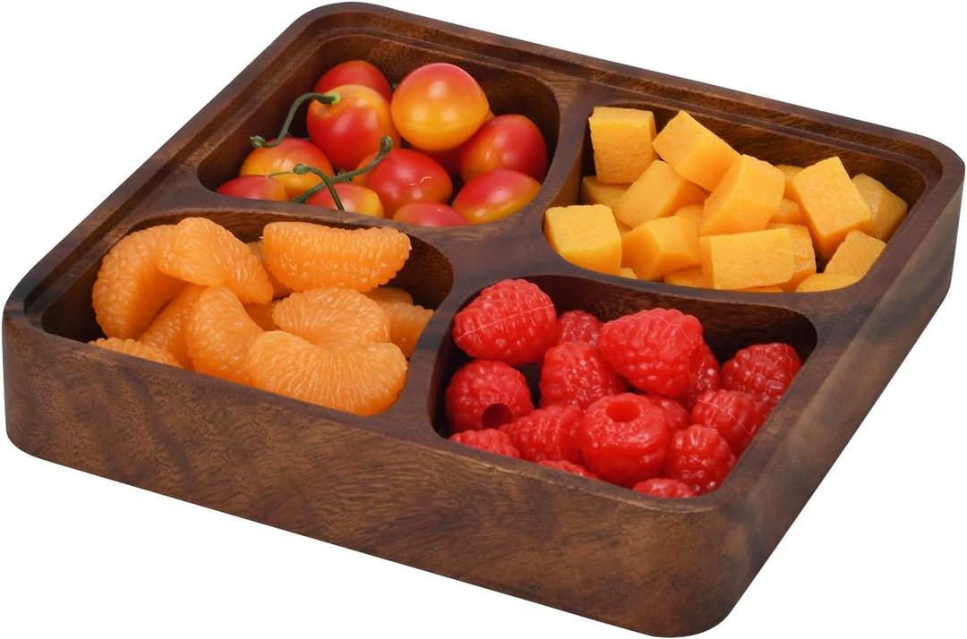 Fruit platter,Wood Serving Tray,Wooden Fruit Bowl for Kitchen Counter for Dessert Platter Tray Dish Kitchen Dining Fruits,Dessert,Snack