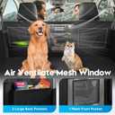 Floor Dog Hammock for Truck with Flip Up Seats, Crossbar Design Seat Cover for Back Seat Crew Cab, F150 Truck Pet Cover Back Seat (Dog Leash Included)