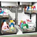 ARSTPEOE Under Sink Organizer - 2 Packs Multi-Purpose Pull-Out Storage Organizers, Slide out Pull out Cabinet Organizer Shelf, Storage for Kitchen Bathroom, Clear