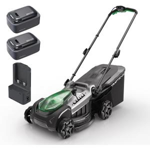 18" Electric Lawn Mower, 40V Self-Propelled Cordless Lawn Mower with 2x5.0Ah Batteries & Charger, Brushless Motor, 2-in-1 Mulching & Bagging, 6-Position Height Adjustment, for Small to Medium Yards