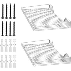 TORACK 2 Pack Wall Mounted Storage Shelves, 23.5" x 12" Wall Shelf for Garage, Closet, Laundry Room, Heavy Duty Garage Wall Shelving, Holds Up to 65 lbs(White)