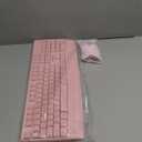 MEETION Wireless Keyboard and Mouse, Full-Sized Cordless Keyboard with Wrist Rest, 3 DPI Adjustable Mouse, Keyboard and Mouse Set with 2.4GHz USB Receiver, for PC/Computer/Laptop/Windows/Mac, Pink