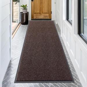 OLANLY Front Door Mat Indoor Outdoor Entrance, Waterproof Heavy Duty Doormat, Fade Resistant, Low Profile, Easy Clean Patio Porch Welcome Floor Mats for Entry, 71x34, Tan