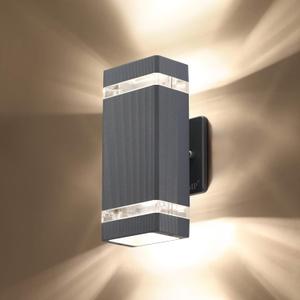 LMP LED Square Up and Down Lights Outdoor Wall LightBody in Aluminum Waterproof Outdoor Wall Lamps3000k 5W with Certificate ETL (1 PACK - NO dusk to dawn, Gray)