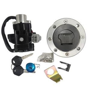 RAYANA Ignition Switch+Gas Fuel Tank Cap+Seat Lock+Keys Compatible for Suzuki GSXR600 GSXR750 GSXR1000 2005-2015 Ignition Switch Gas Cap Cover Seat Lock Key
