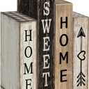 Lineshading 4 Pcs Farmhouse Table Decor Wooden Books Home Sweet Home Tiered Tray Decor Rustic Wood Block Sign Housewarming Gifts Neutral Centerpiece Farmhouse Stacked Decoration for Shelf Mantle