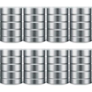 Jadive 8 Pcs Empty Coffee Cans with Lids Metal Tin Can for Kitchen Storage Loose Leaf Tea Containers Round Coffee Tin Metal Canister Tea Sugar Storage Packaging or Arts Crafts