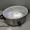 Hamilton Beach 6-Quart Slow Cooker with 3 Cooking Settings, Dishwasher-Safe Stoneware Crock & Glass Lid, Silver (33665G)