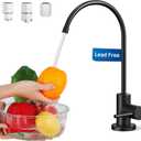 KES Lead-Free Drinking RO Water Faucet for Kitchen Sink (Food Grade Stainless Steel), Reverse Osmosis Faucet, Water Filter Faucet for RO Water Filtration System, Non-Air Gap, Black, Z506LF-BK