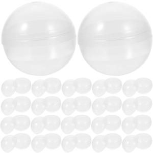 Luxshiny 50Pcs Vending Machine Capsules 2.36 Inch Clear Round Empty Capsules for Toy Gumball Machines Kids Party Favors Prize Containers (6X6CM)