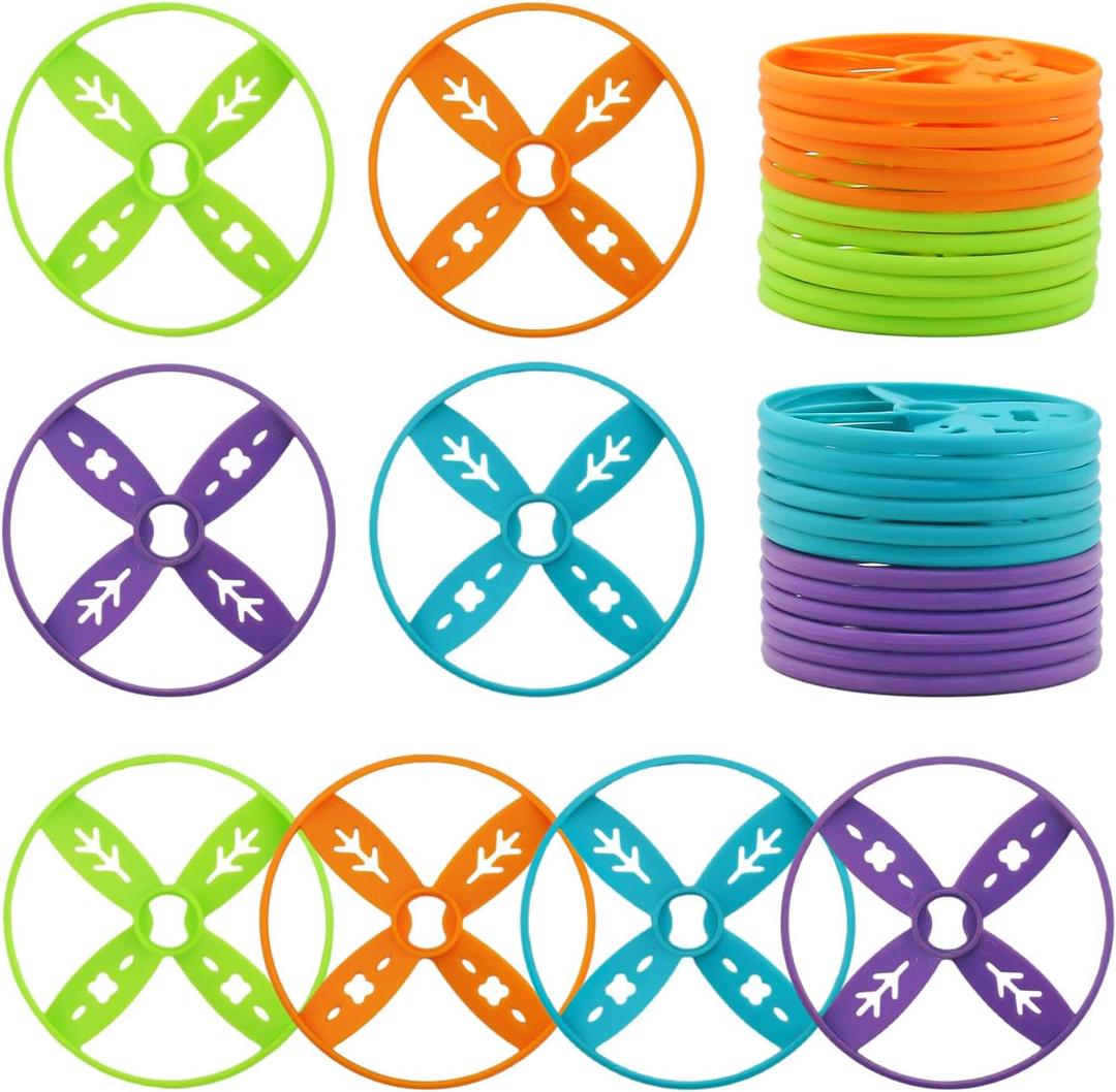 Outside Toys for Kids Ages 4-8, 24 Pack Flying Discs Supplement Set - Compatible with Most Handheld and Foot-Powered Flying Disc Toys, Includes 4 Vibrant Colors, Must-Have for Flying Disc Enthusiasts