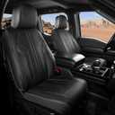 For Ford F150 Seat Covers Only Front Set 2009-2025, F250 F350 F450 Crew Cab 2017-2025, Leather Car Seat Covers Waterproof for Cars Trucks Pickup, Black