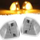 Partsam LED Side Mirror Turn Signal Light Left and Right Lamps Tow Light Clear Cover Lens Compatible with Ram 1500 2500 3500 4500 5500 2010 to 2018 68302828AA 68302829AA