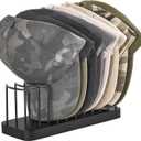 Mkono Hat Organizer for Baseball Caps, Hat Holder for 10 Baseball Caps, Tabletop Hat Rack Stand Hat Storage Display Cap Organizer for Desk Closet Shelf Dresser (Black, Small)