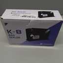 Steel Tape Bag Sealer Machine with Trimmer Blade, Heavy Duty Metal Produce Bag Sealing Taper Dispenser, Ideal for Ground Meat Packaging System