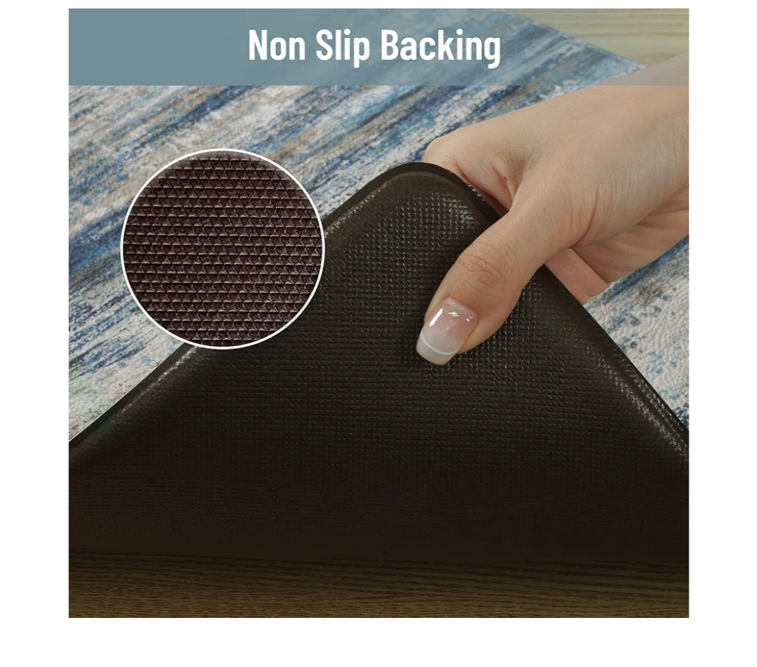 KIMODE Kitchen Mats for Floor Anti Fatigue, 17"x47"+17"x29" Farmhouse Kitchen Rugs Sets of 2, Padded Kitchen Floor Mats, Comfort Standing Mats for Sink Laundry Office Desk Dark Blue Grey