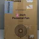 PELONIS 16 inch Pedestal Fan for Bedroom , Oscillating Fan, 3-Speeds, 90 Oscillation, Adjustable Height, Floor Fan, Standing Fan for Living Room, Kitchen, and Home office, Black