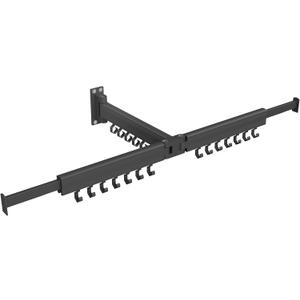 SONGMICS Clothes Drying Rack, Wall-Mounted Laundry Drying Rack, Extendable, Foldable Arms, with 21 Swivel Sliding Hooks, Space-Saving, for Laundry Room, Bathroom, Ink Black ULLR807B01