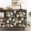 WESTICK Dark Moody Flower Wallpaper 17.5"x100" Self Adhesive Waterproof for Bedroom Cabinets Walls Vintage Botanical Wallpaper