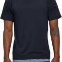 Satankud Men's UPF 50+ Rashguard Swim Tee Short Sleeve Running Shirt Swimwear Swim Hiking Workout Shirts L