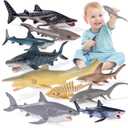 9PCS 5-8" Shark Toys for Toddlers 3-5 5-7, Sea Ocean Animals Bath Toys for Kids Age 3 4 5 6 7 8, Shark Figurines Cake Toppers, Birthday Party Favors & Gifts for Kids Ages 3 4 5 6 7 8