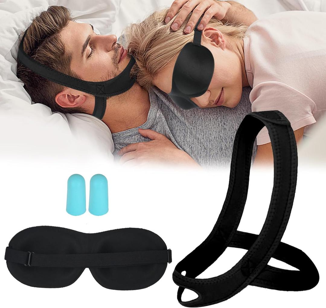 Anti Snoring Chin Strap for Sleeping, Chin Strap to Keep Mouth Closed, Airflow Jaw Strap