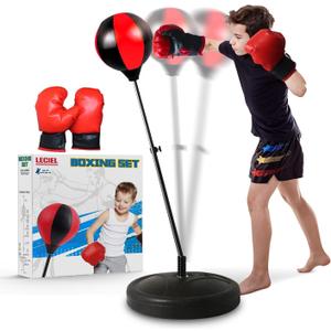 Punching Bag for Kids 3-8 Years Old, Kids Boxing Bag Set with Gloves & Adjustable Stand, Sports Toy for Boys