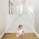 Babepai Retractable Baby Gates Extra Wide | 55" Wide x 38" Tall Dog Gates for Stairs | Indoor/Outdoor Use | Child Gates for Doorways, Deck, Porch, Hallways, Patio - White (B-white)