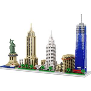 dOvOb Architecture New York Skyline Micro Mini Blocks Building Set, 3048 Pieces Bricks,3D Puzzle Collection Model Kit as Gift for Adults or Kids