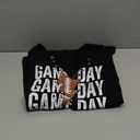 Game Day Outfits Shirts Women V Neck Football Graphic Tee Tops Funny Football Game Day Shirts for Teen Girls (Small, Black 4)