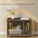 Cat Litter Box Enclosure, Hidden Litter Box Furniture with 2 Door, Pet House Fit Most of Litter Box, Dark Oak Gray, 
Size	31.5”L x 19.6”W x 22.6”H