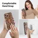 KANGHAR for iPhone 13 Pro Case Brown Leopard Print Pattern Cute Cheetah Wristband Stand Phone Cover for Women Girls Men Shockproof Slim Protective Cover for iPhone 13 Pro 6.1 Inch