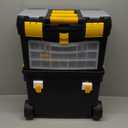 Rolling Tool Box with Wheels, Foldable Comfort Handle, and Removable Top  Toolbox Organizers and Storage by Stalwart
