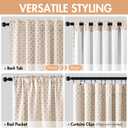 MIULEE 100% Blackout Decorative Linen Curtains with Geometric Pattern, Thick Woven Farmhouse Rustic Patterned Drapes with Back Tab for Bedroom and Living Room, Beige, 52 x 96 Inches, 2 Panels