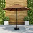 Home Zone Living 40lb Half Round Fillable Patio Umbrella Base Stand, 18in, Pole Holder, Water or Sand, Fits Poles Up to 1.9in(48mm) Diameter, UV Resistant, Lawn, Deck, Backyard, Garden, USA-Based