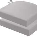 idee-home Outdoor Chair Cushions Set of 2, Thick 19" x 19" x 3" Patio Chair Cushions for Outdoor Furniture Waterproof with Ties, Seat Cushion, Chair Pads Dining Chair Grey