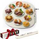 Food Warming Mat, 28 Round Extra Large Electric Food Warmer, Buffet Warming Tray for Family Meals, Parties & Gatherings, 7 Heat Levels, Timer, Child Lock