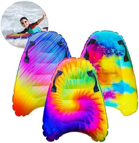 JAMBO 1 Pack Inflatable Surf Body Boards with Handles for Water Slides, Boogie Boards for Beach, Pool, Lake & Slip Slides, Lightweight Floating Water Toys for Kids & Adults